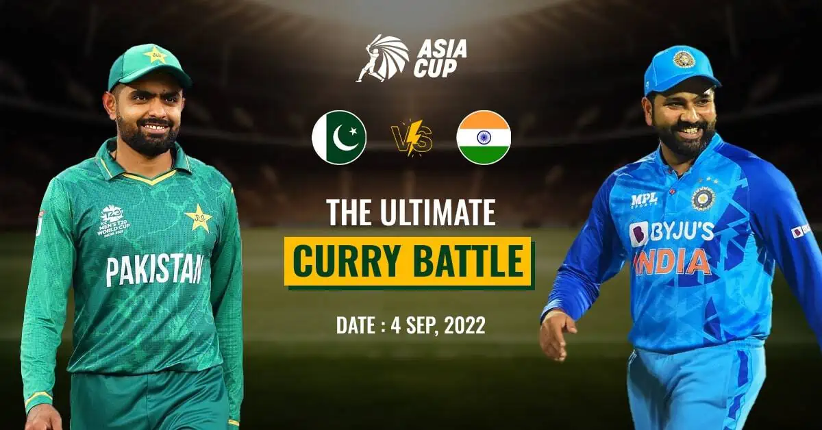 Image of captains of Indian and Pakistan Teams for Asia Cup 2022