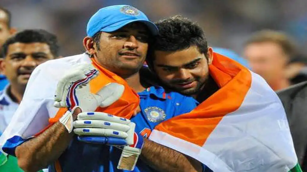 Kohli with Captain Dhoni in ICC WC 2011