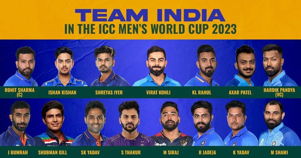 Team India In The ICC Men’s World Cup 2023